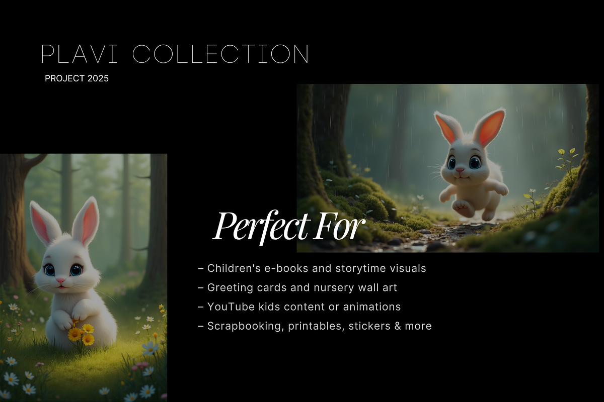 PLUVI – Cute White Bunny Clipart p25, an Illustration by vikes.art (Photo 4 of 6)