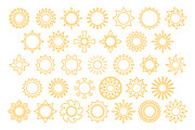 SUNS outline icons: 10 versions, an Outline Icon by beguima (Thumbnail 7 of 11)