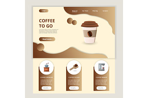 Coffee To Go Flat Landing Page