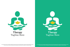 Yoga therapy logo design template