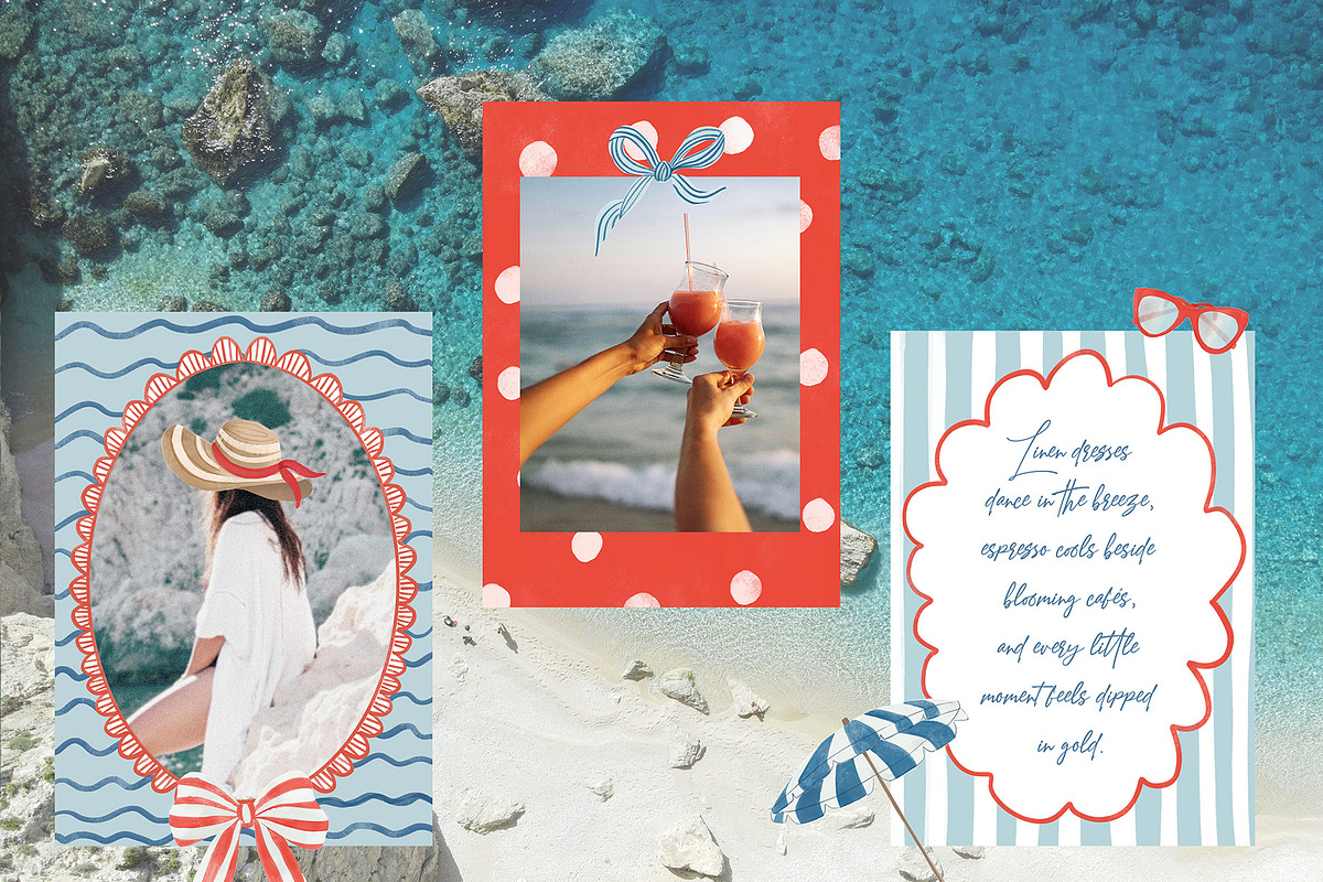 Riviera Summer Illustration & Frames, a Seasonal Illustration by Essentially Nomadic (Photo 9 of 10)