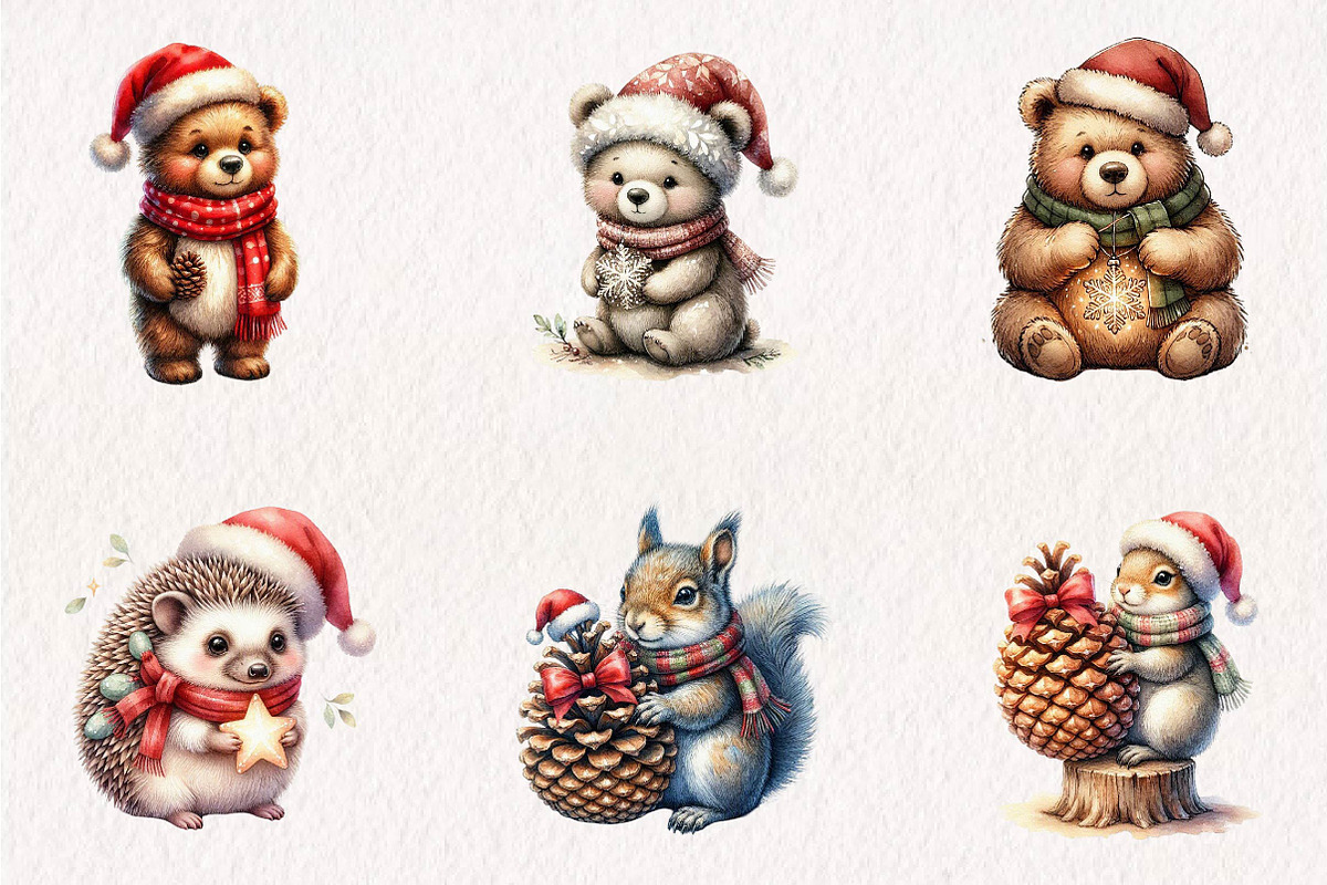 Watercolor - Cute Animals Png, a Seasonal Illustration by CreationArt (Photo 3 of 7)