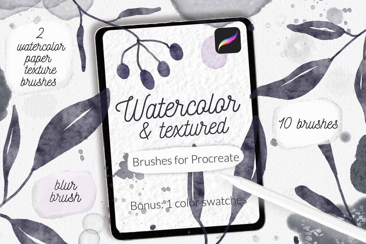 Watercolor Procreate bundle, a Brush Add-On by Let's Art (Photo 2 of 14)