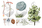 Watercolor Camping Clipart. Forest, an Animal Illustration by NKTKNS (Thumbnail 4 of 5)