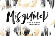 Misguided Brush Font, a Script Font by Sam Parrett (Thumbnail 1 of 8)