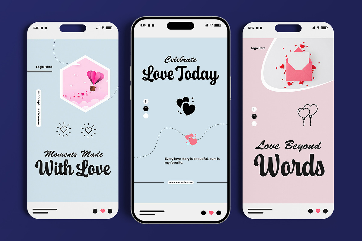Valentine Love Story Template Design, a Social Media Template by MightyDesign (Photo 2 of 6)