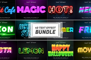 40 Neon text effect editable Vol 2
