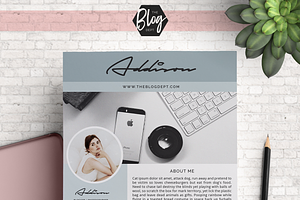 Blog Media Kit - 2 Page 'Addison'