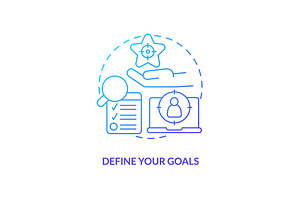 Define your goals blue gradient, an Icon by IMG Visuals