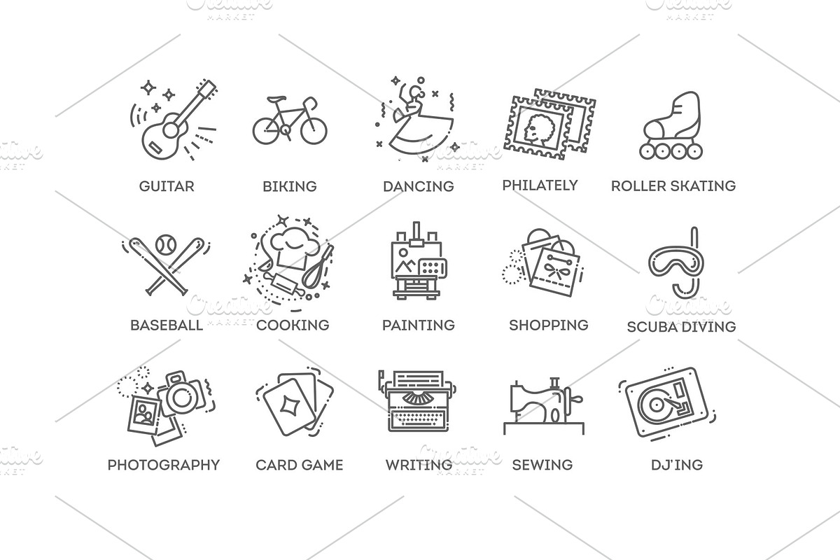 Hobbies and Interest Icons, an Object Graphic by Tettygreen (Photo 2 of 4)