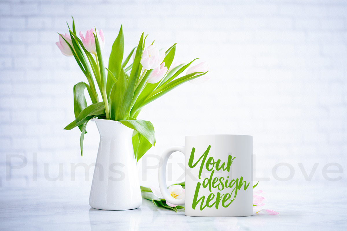 White coffee mug bundle - 8 mockups, a Cups & Container Mockup by Plums Pixel Love (Photo 6 of 9)