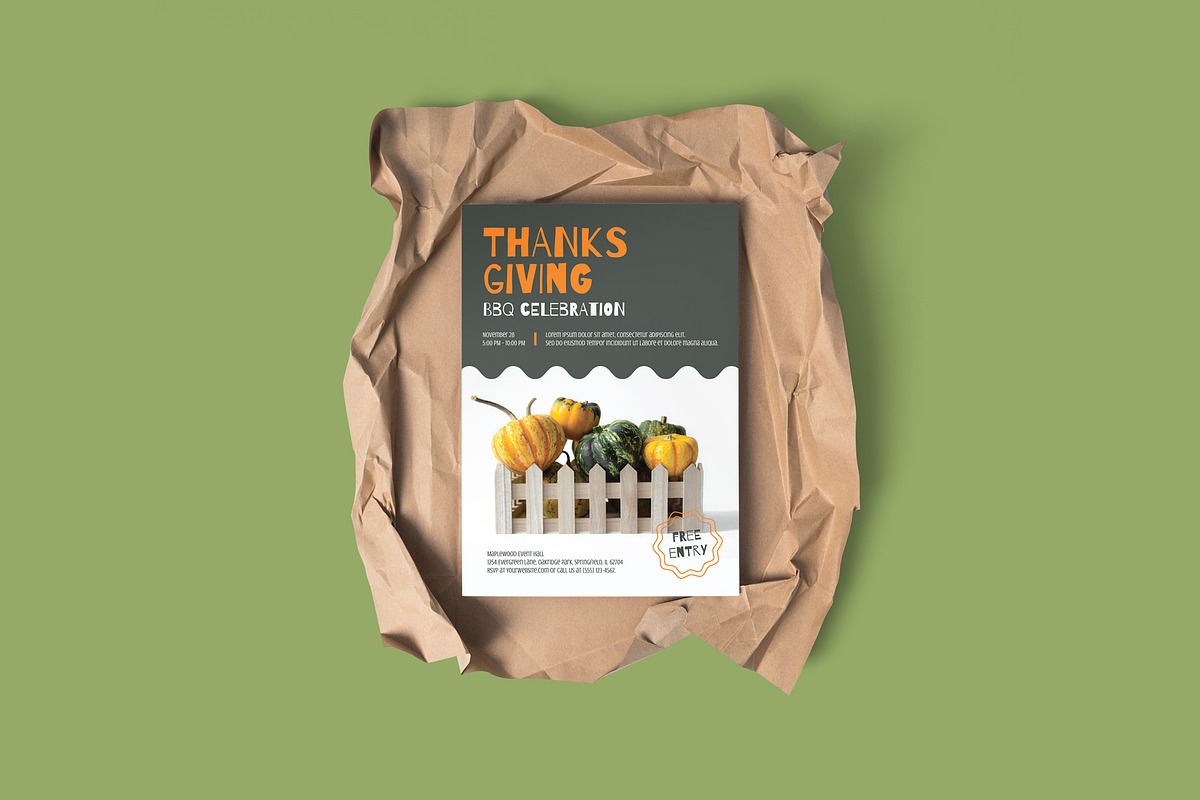 Thanksgiving Poster + Social Media, a Flyer Template by Juru Rancang Graphic (Photo 2 of 3)