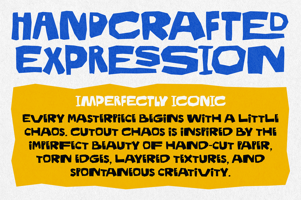 Cutout Chaos – Quirky Cutout Font, a Handwritten Font by shineink.designlab (Photo 2 of 12)