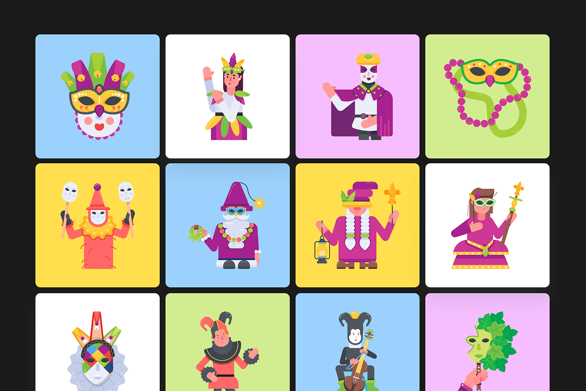 Animated Mardi Gras Icons, a Duotone Icon by Prosymbols (Photo 6 of 10)