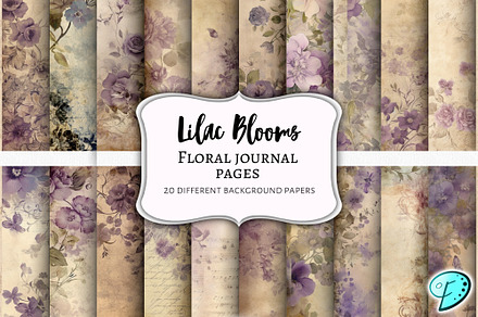 Lilac Blooms Digital Papers, a Texture Graphic by Emily Designs