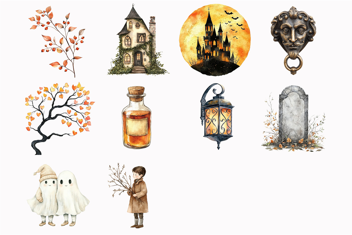 Victorian Halloween Clipart, an Illustration by Design Market (Photo 4 of 5)