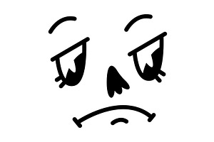 Retro Cartoon Mascot Face with, an Object Illustration by TopVectors