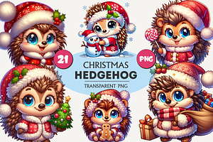 *Cute Christmas hedgehog. T-Shirt, an Animal Illustration by KENO Mascots