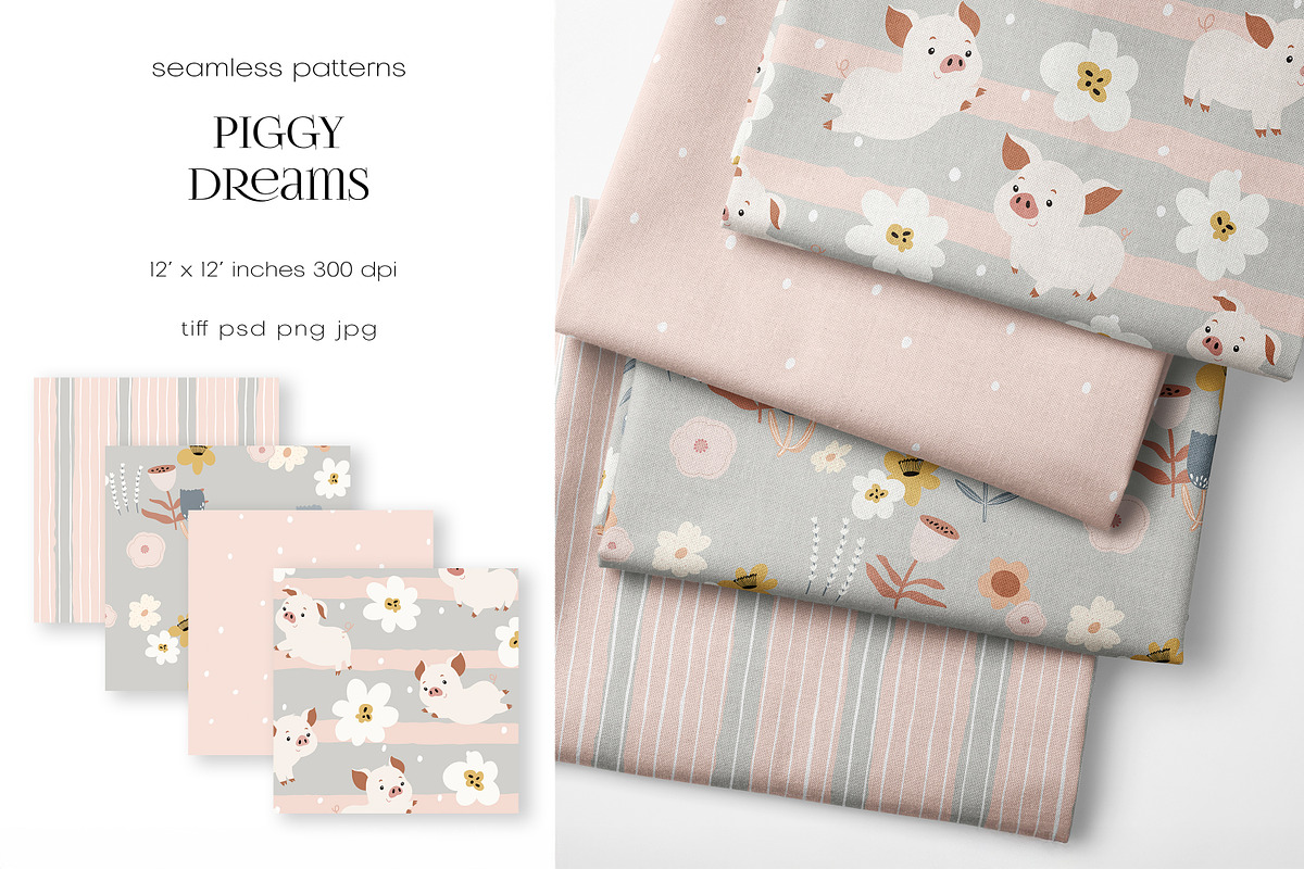 Kids Seamless Pattern Set, a Pattern Graphic by PROTEA Watercolor Studio (Photo 2 of 7)