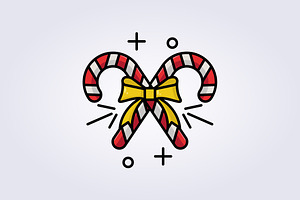 christmas cross candy icon vector