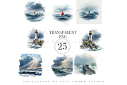 25 Sea Storm Clipart Set, a Decorative Illustration by Pati Charm Studio (Thumbnail 3 of 8)
