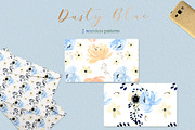 Dusty blue gold. Watercolor flowers, a Texture Illustration by LABFcreations (Thumbnail 9 of 12)