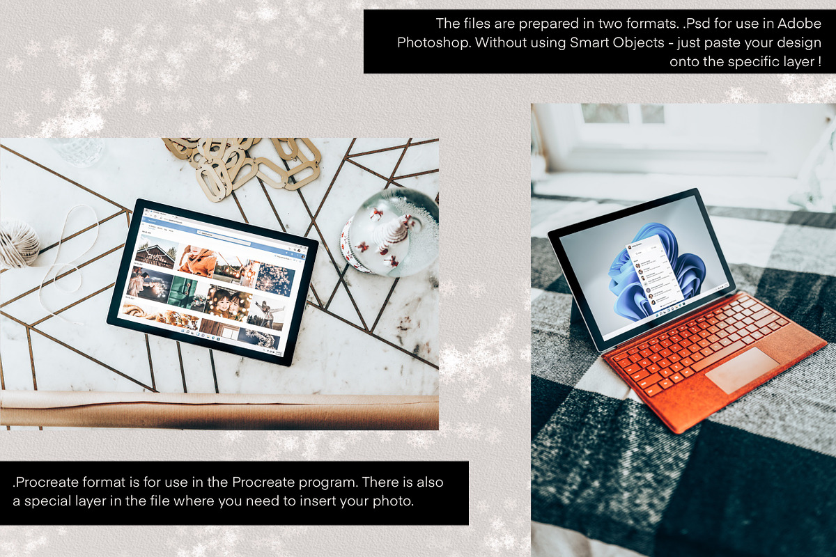 IPad Pro Christmas Photo Mockups, a Print Template by Letter Elfa Studio (Photo 3 of 10)