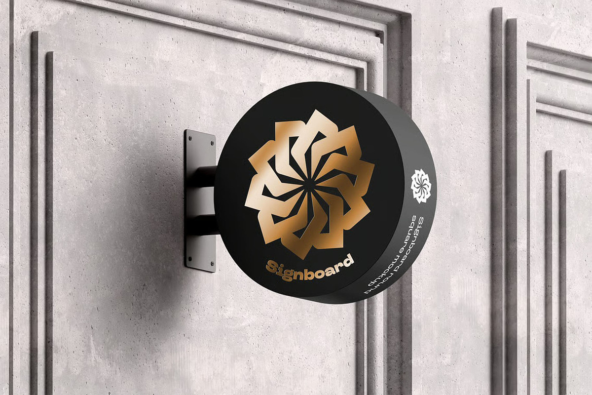 Signboard Round Mock-up, an Advertising Mockup by zippypixelstudio (Photo 7 of 14)