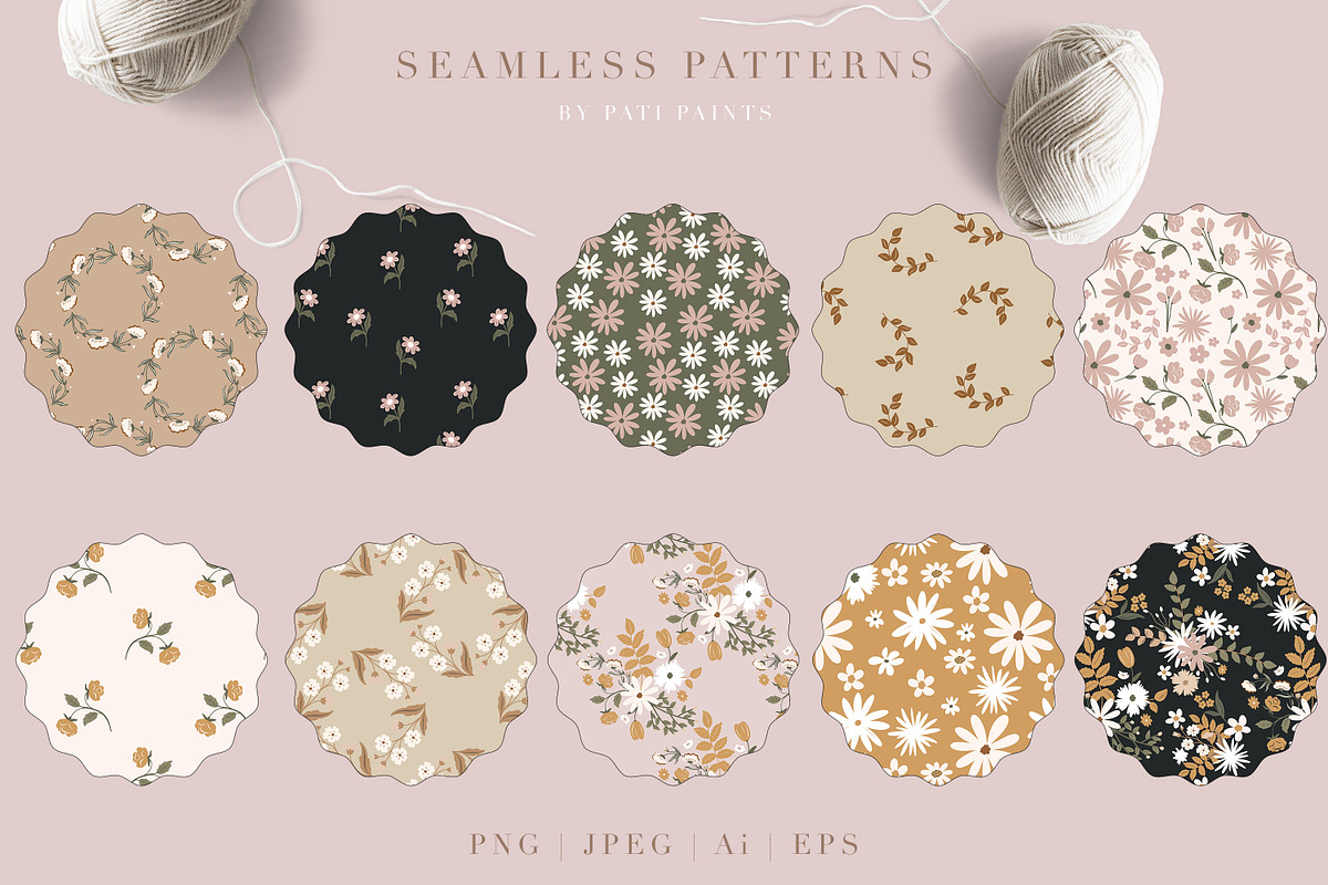 Meadow of Flowers Vector Collection, a Texture Illustration by Pati Paints (Photo 6 of 12)