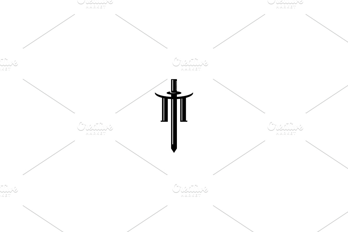 Letter M sword logo design template, an Object Graphic by nicemorning (Photo 2 of 5)