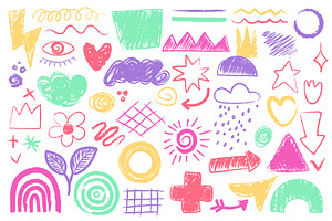 Abstract doodle colorful chalk, an Illustration by Lemberg Vector