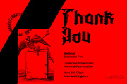 Regalie Fangs - Medieval Blackletter, a Blackletter Font by Dhabee (Thumbnail 4 of 16)