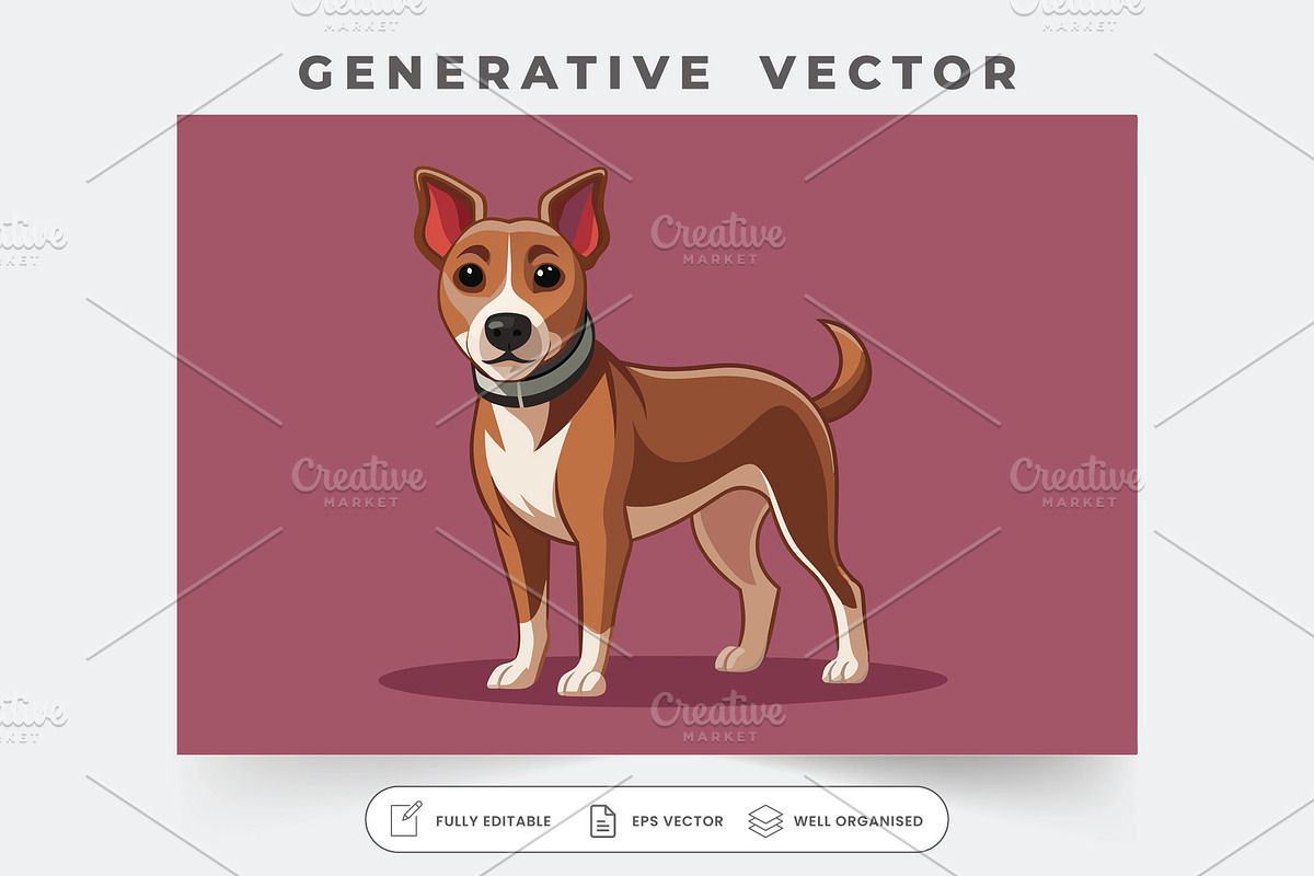 A cheerful dog stands with a wagging, a Graphic by Iftikhar Alam