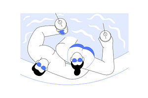 Pool time isolated cartoon vector, a Person Illustration by Visual Generation