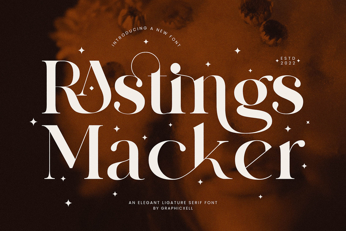 Rastings Macker Ligature Serif Font, a Serif Font by Graphicxell (Photo 1 of 10)
