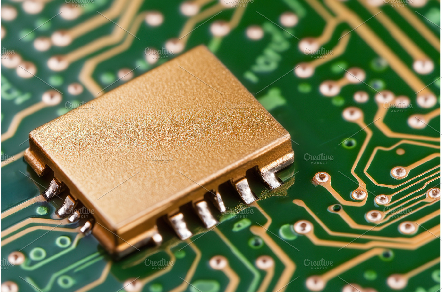 Detail of integrated circuit on a, a Technology Photo by Lermont51