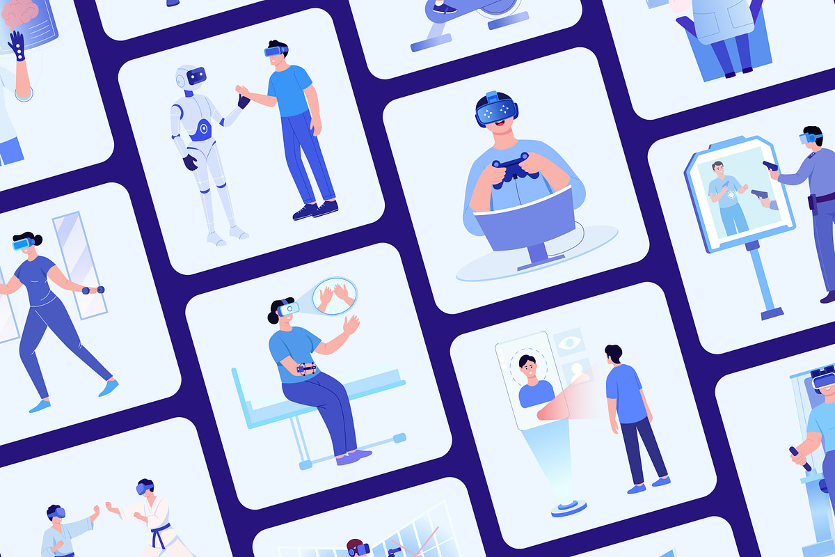 VR Illustration Art Set, a Technology Illustration by Brickclay (Photo 5 of 9)