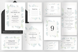 Modern Eucalyptus Wedding Suite, an Invitation Template by Azka Creative
