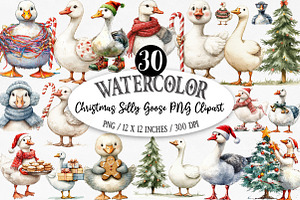 Christmas Silly Goose PNG Clipart, an Illustration by Designking