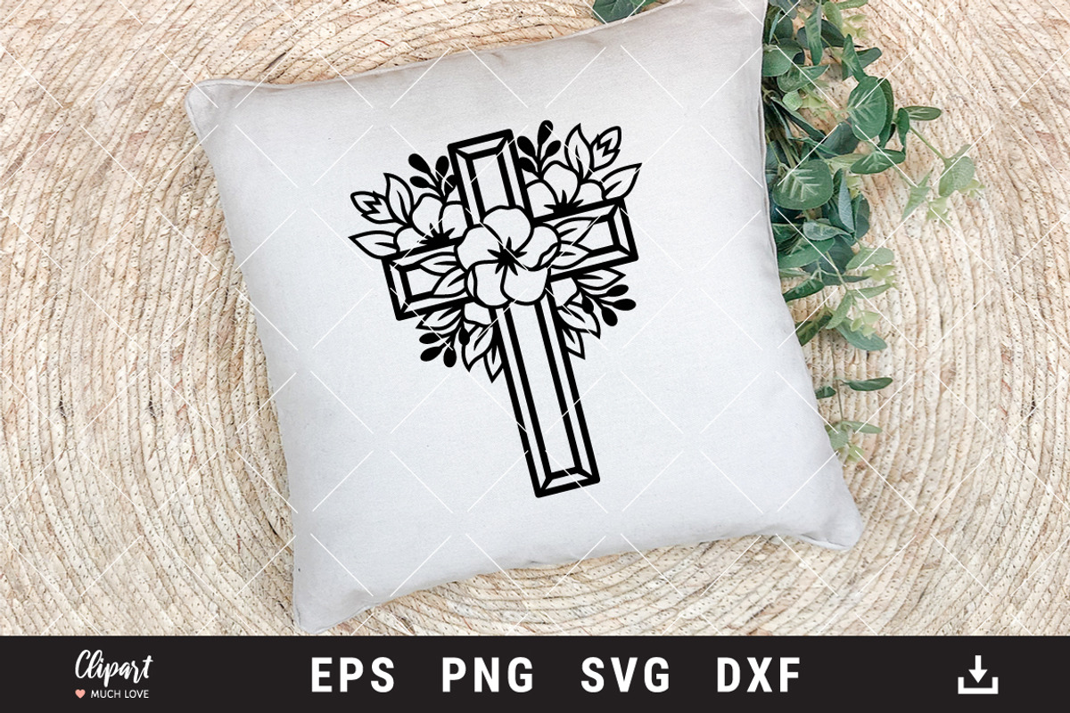 Religious Flower Crosses SVG files, an Object Graphic by ClipartMuchLove (Photo 4 of 7)