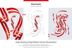 Denmark flag ribbon vector