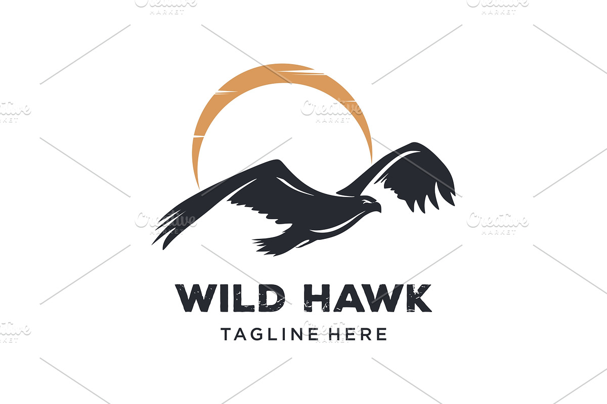 Sun eagle vector illustration logo, a Branding & Logo Template by jundio studio