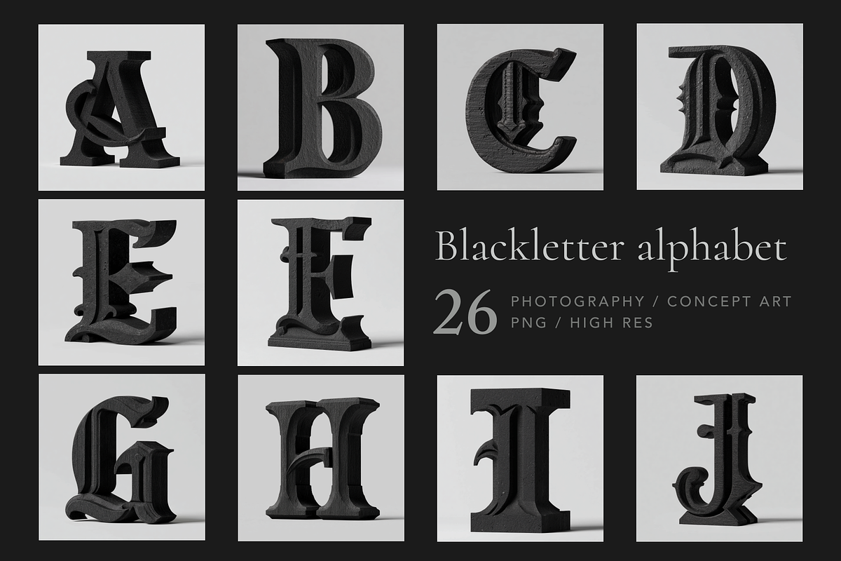 Blackletter Alphabet, a Decorative Illustration by Picturesque Stories (Photo 1 of 7)
