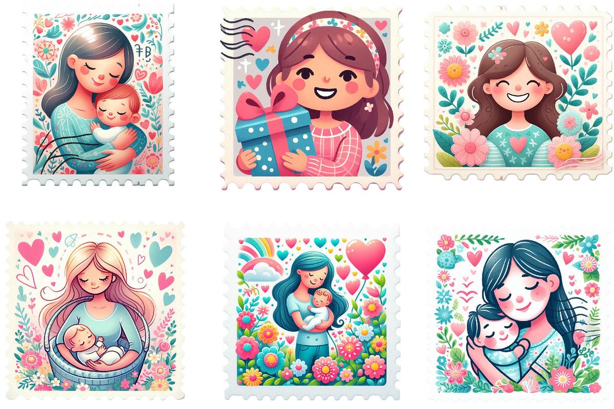 Cute Mother's Day Postage Stamp, an Illustration by Designking (Photo 3 of 4)