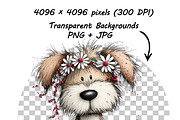 Whimsical Dogs Floral Clipart Spring, a Graphic by one-touch (Thumbnail 19 of 19)