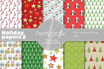 Christmas digital paper, commercial preview 2