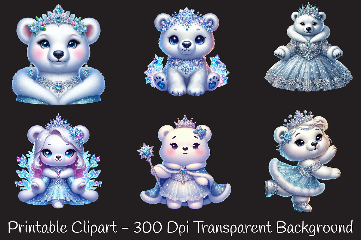 Christmas Ice Princess Polar Bear, an Illustration by RobertsArt (Photo 2 of 5)