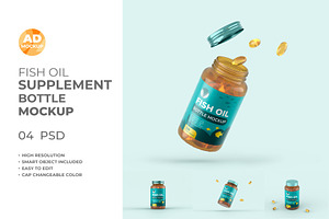 Fish Oil Bottle Mockup