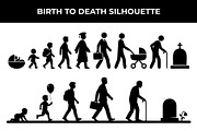 Birth To Death Silhouette Vector, a Person Illustration by nandinigraphics (Thumbnail 1 of 3)