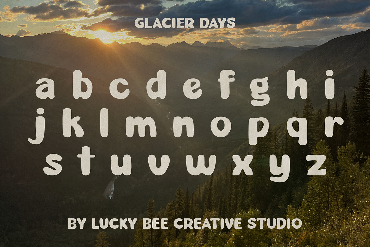 Glacier Days | Vintage, Playful Font, a Sans Serif Font by Lucky Bee Creative Studio (Photo 3 of 13)